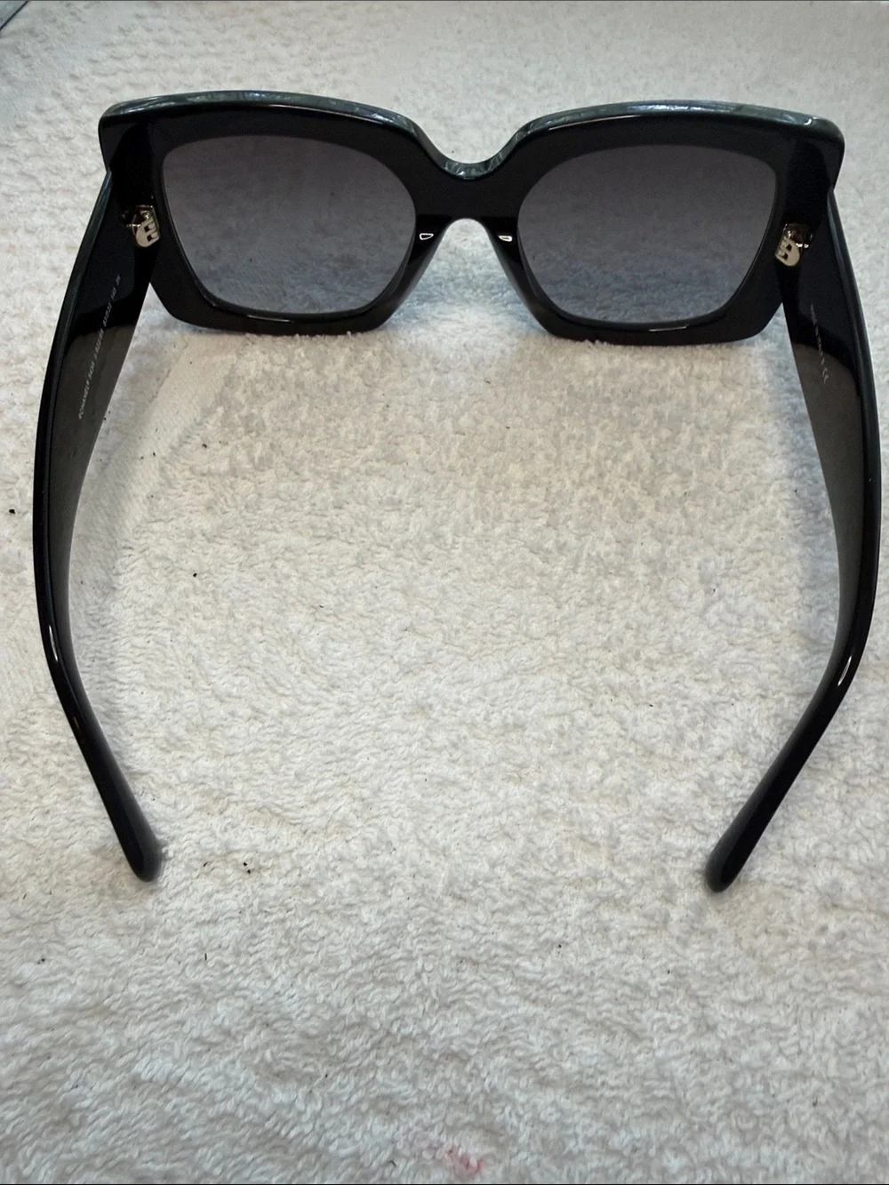Chanel 5435 Black Gold Rectangle Sunglasses c.622/S6 Made in Italy w Case